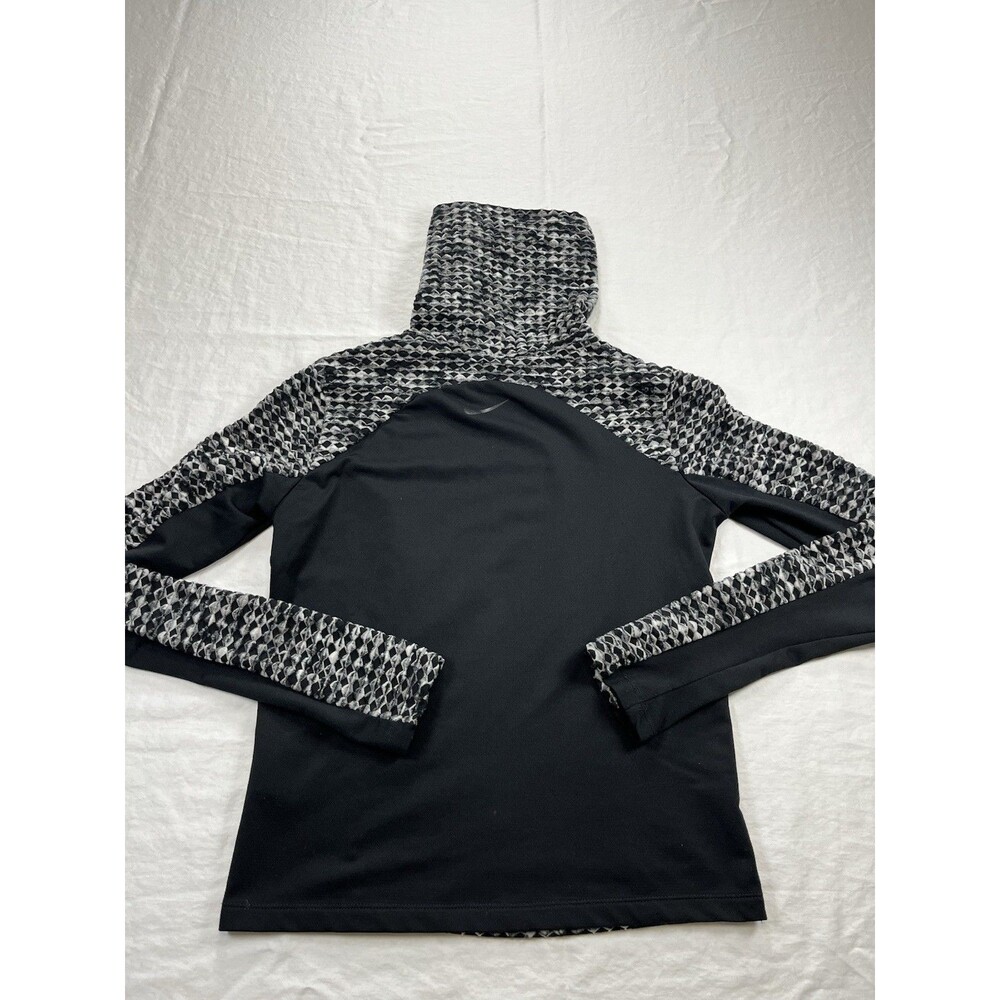 Nike Pro Hyperwarm Women’s Training Pullover 933296-010 Cowl Neck Black Gray Sm